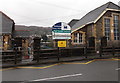 Zigzag yellow line outside a Maesteg primary school