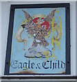 Sign for the Eagle & Child pub, Wharles