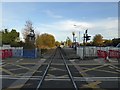 Snaith railway station and level crossing on the A1041