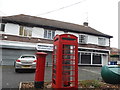 Phone box and shops on Coppermill Road, Wraysbury