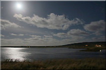 HP6208 : Moonlight over the voe at Baltasound by Mike Pennington