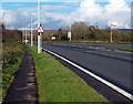 End of the dual carriageway section of the A473, Pencoed