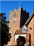 SU6458 : Church tower in Bramley by Shazz