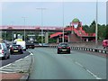 Red Footbridge over Uttoxeter Road at Meir