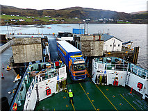 NG3863 : Loading the Lochmaddy ferry at Uig by John Lucas