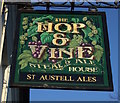 Sign for the Hop & Vine, St Austell