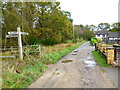 Looking east along Birch Lane from footpath junction