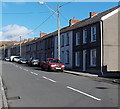 Long row of houses in High Street, Heol-y-cyw