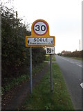 TM1579 : Scole Village Name sign by Geographer
