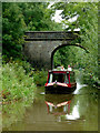 Narrowboat approaching Congleton, Cheshire