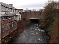 Rhondda flows towards Taff Street and the River Taff, Pontypridd