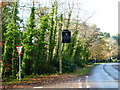 Junction on the A330 with hotel notice