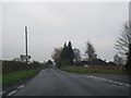 B5476 nears lane junction at Edstaston