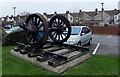 Railway wheels on a short section of track near Great Western Way, Swindon