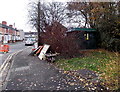 Partly-hidden electricity substation in Kembrey Street, Swindon