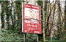 J3876 : Sign, Tillysburn wildlife reserve, Belfast (December 2014) by Albert Bridge