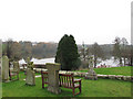 SJ5645 : Church of St Michael, Marbury: view to the mere by Stephen Craven