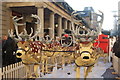 View of the Lego reindeer in Covent Garden Piazza