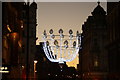 View of a chandelier Christmas decoration at the junction of Maddox and New Bond Streets