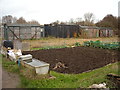 Old railway carriages, Pickards Field allotments, Pinehurst Road