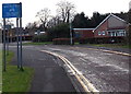 Cycle track - look both ways, Bellevue Road, Cwmbran