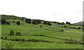 Stone walled fields on hill farm on the upper slopes of Slievenaboley