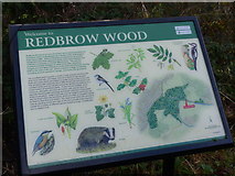 SJ9690 : Redbrow Wood sign by Dave Dunford