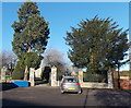 Trees at the entrance to Gillingham Cemetery