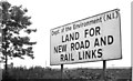 J3475 : "Land for new road and rail links" sign, York Street, Belfast (July 1983) by Albert Bridge