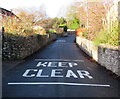 KEEP CLEAR on Castle Road, Crickhowell