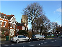 TQ3006 : St Mary's Church glimpsed from Preston Drove by Basher Eyre