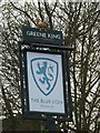 TL3758 : The Blue Lion Public House sign by Geographer