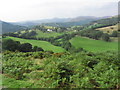 View to Dinbren Isaf from path below Castell Dinas Bran near Llangollen