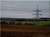 TL2436 : Pylon and farmland of Newnham Road by Bikeboy
