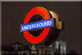 TQ3079 : London Underground Roundel, London SW1 by Christine Matthews
