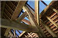 NR7991 : Roof structure in cruck barn at Barrandaimh by Patrick Mackie