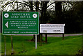 TL2056 : Abbotsley Golf Club sign by Geographer