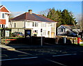 Bryntirion Hill bus stop, shelter and postbox in Bridgend