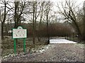 Westport Lake: path, information board and bridge in the Conservation Area