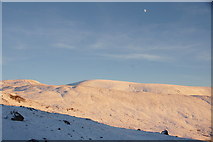 NO1477 : Moon over Glas Maol from Glenshee Ski Centre by Mike Pennington