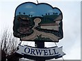 TL3650 : Orwell village sign by Bikeboy