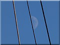 SX0351 : Charlestown: the moon between ropes of a tall ship by Chris Downer