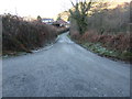 Road junction and buildings at Pont yr Aled