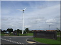 Wind turbine near entrance to Shirebrook Academy