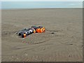 TF4694 : Not sure what these drums were for on the beach, a target? by Steve  Fareham