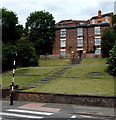 Log steps up to a Hollybush Road house in Bridgnorth