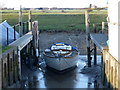 Small boat moored at Faversham Creek