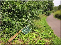 SX9066 : Upended sign near Nightingale Park by Derek Harper