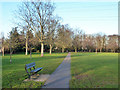 Park bench and path