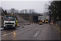 SD4964 : M6 Junction 34 road works by Ian Taylor